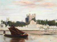 Spencelayh Charles Rochester Castle 1895 canvas print