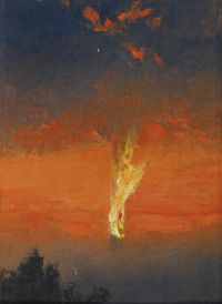 Spencelayh Charles The Burning Zeppelin Ca. 1916 canvas print