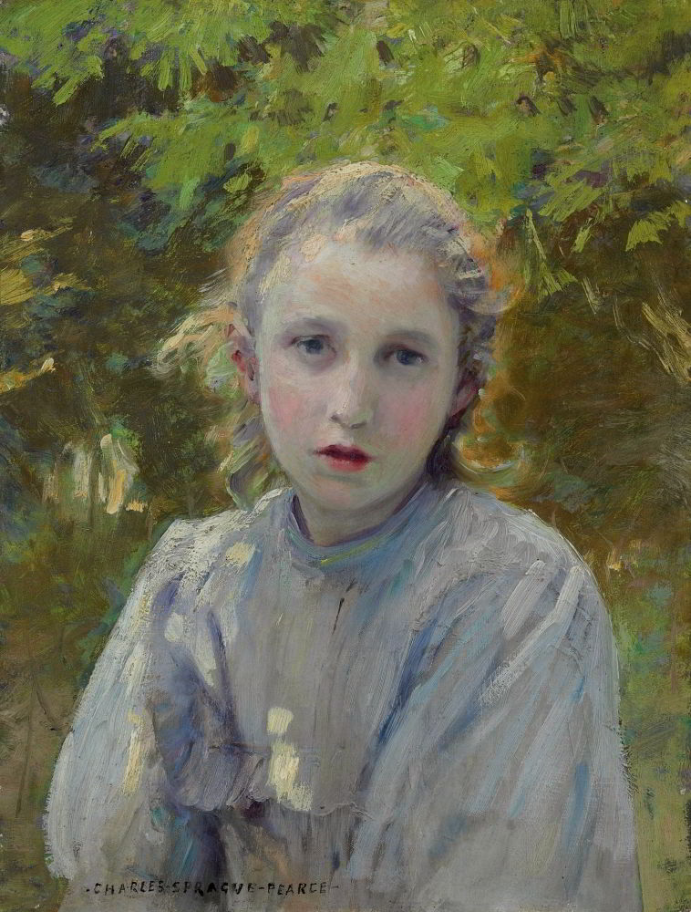 Sprague Pearce Charles Portrait Of A Young Girl canvas print