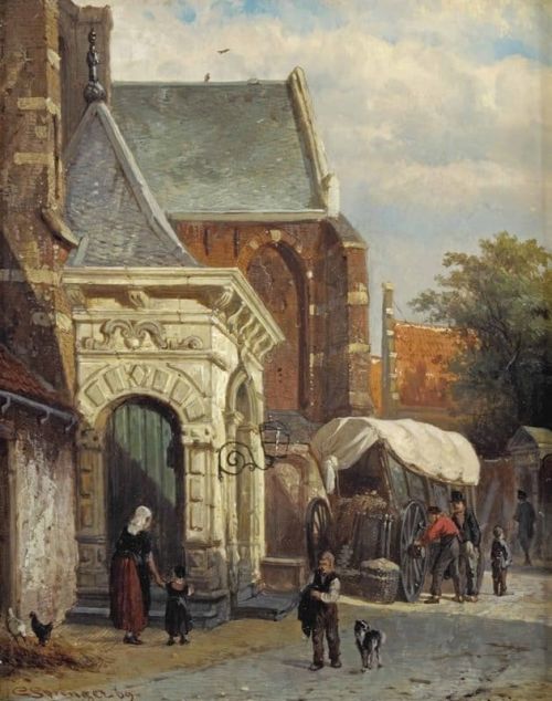 Springer Cornelis A View Of The South Entrance Of The St. Pancras Church Enkhuizen canvas print