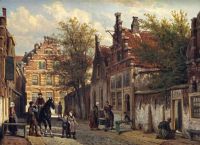 Springer Cornelis A View Of The Westerstraat Enkhuizen canvas print