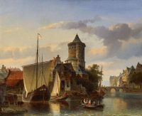 Springer Cornelis Dutch Harbour Town 1845 canvas print