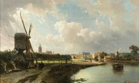 Springer Cornelis Gezicht Op Den Haag Vanaf De Delftse Vaart In De 17e Eeuw 1852 canvas print