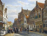 Springer Cornelis The Wijdstraat Oudewater In Summer 1878
