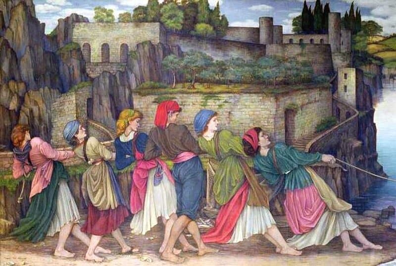 Stanhope John Roddam Spencer The Women Of Sorrento Drawing In The Boats canvas print
