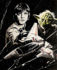Star Wars Luke Yoda Fighter canvas print