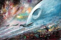 Star Wars X-wing Fighter Death Star canvas print