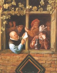 Steen Jan Rhetoricians At A Window canvas print