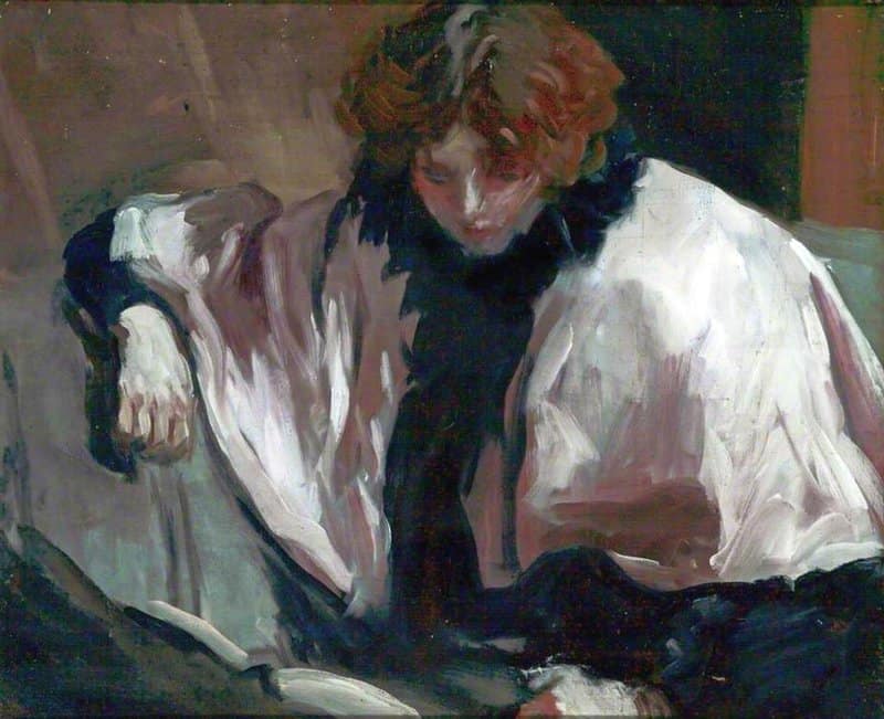 Steer Philip Wilson A Girl Reading A Book 1895 canvas print