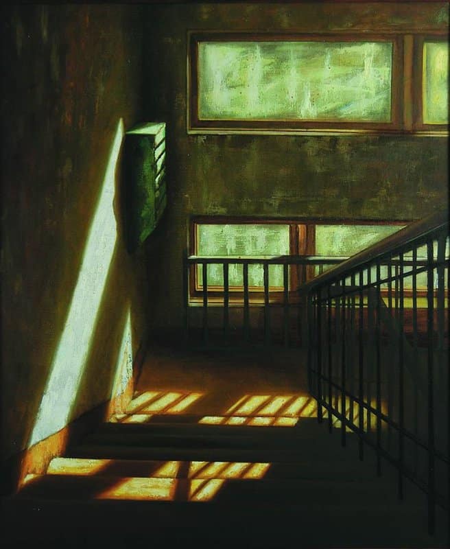 Tableaux sur toile, reproduction de Stepan Korotkov At The Staircase - 1991