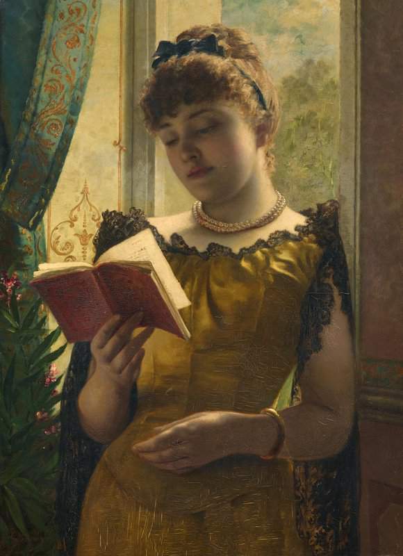 Stevens Alfred A Girl Reading canvas print