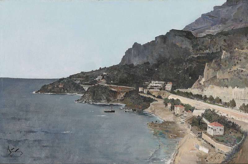 Stevens Alfred Cap D Ail Vue Prise De Palais Du Prince De Monaco canvas print