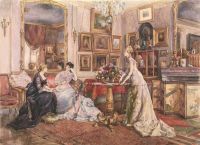 Stevens Alfred In The Painter S Drawing Room Ca. 1880