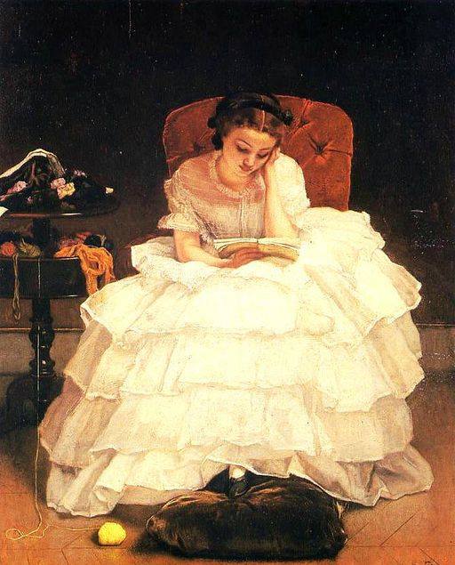 Stevens Alfred Jeune Femme Lisant 1856 canvas print