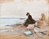 Stevens Alfred Painting At The Beach