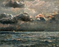 Stevens Alfred Seascape With Stormy Weather