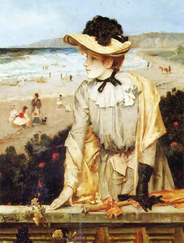 Stevens Alfred Young Woman On The Beach Or La Parisienne canvas print