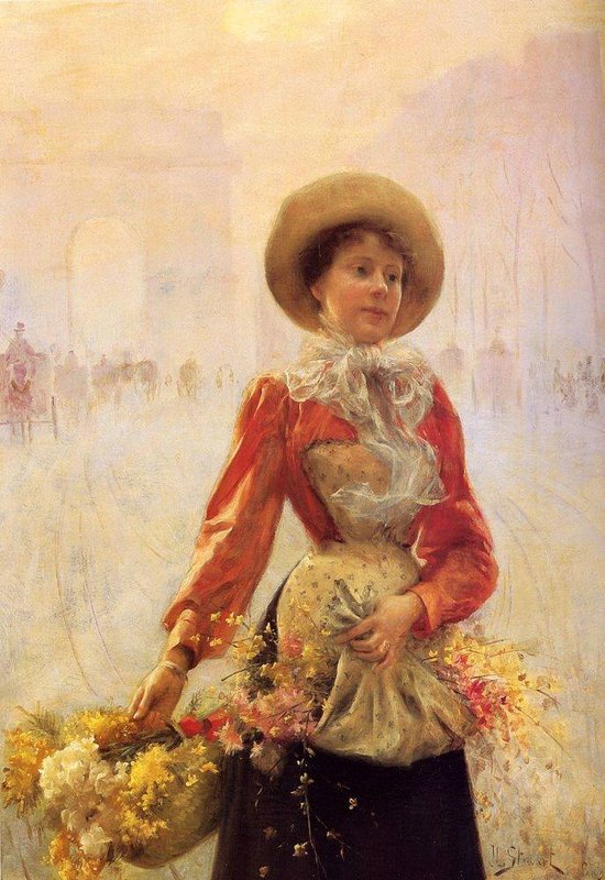 Stewart Julius Leblanc Flower Girl 1890 canvas print