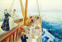 لوحة ستيوارت يوليوس لوبلان لليخوت في البحر الأبيض المتوسط ​​عام ١٨٩٦
