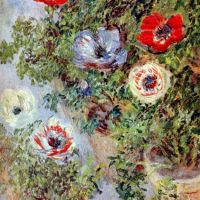 Stilleven met anemonen door Monet