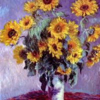 Stilleven met zonnebloemen door Monet