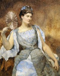 Stock Henry John Portrait Of A Lady In Blue 1901