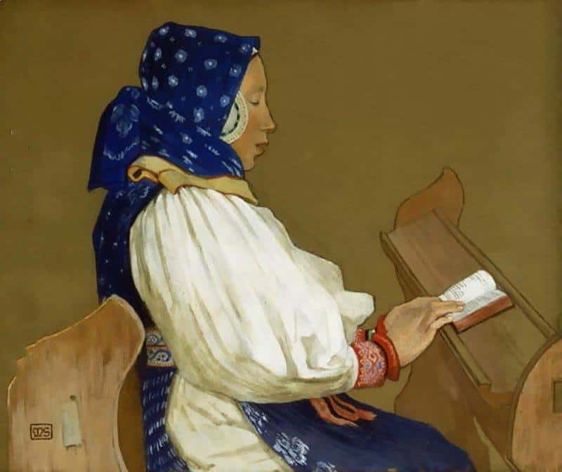 Stokes Adrian Scott A Slovak Woman At Prayer Vazcecz Hungary 1907 canvas print