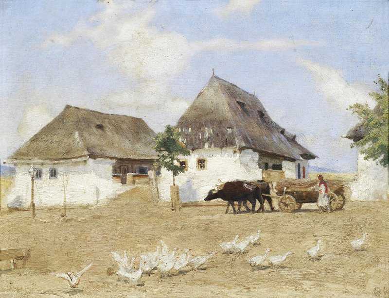 Stokes Adrian Scott Cottages On The Outskirts Of Banffy Hunyad canvas print