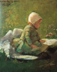 Stokes Adrian Scott Helga Ancher Sitting In The Grass canvas print