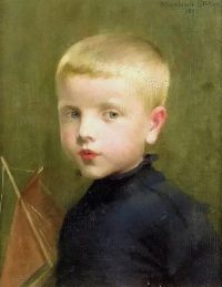 Stokes Adrian Scott Portrait Of A Boy With A Model Sailing Boat 1893 canvas print