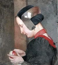 Stokes Adrian Scott Portrait Of A Lady Peeling An Apple