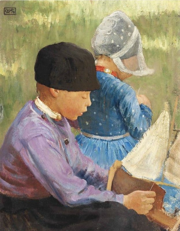 Stokes Adrian Scott The Young Boat Builders Ca. 1899 canvas print