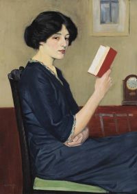 Strang William Girl Reading. The Storyteller 1911 canvas print