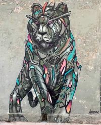 Street Art Abstrakter Tiger