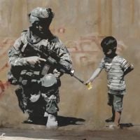 Straatkunst Banksy Vredessoldaat