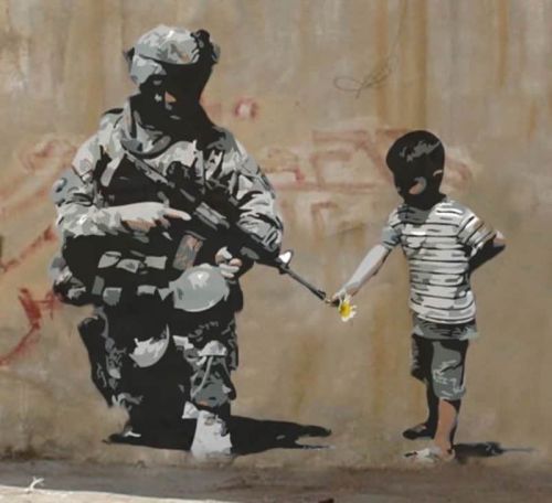 Street Art Banksy Peace Soldier canvas print