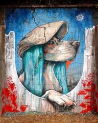Street Art Dogess canvas print