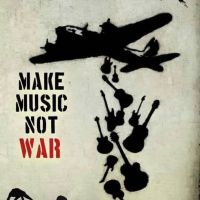 Arte callejero Haz música, no guerra
