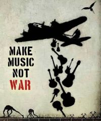 Street Art Make Music Not War canvas print