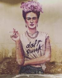 Street Art Wandbild Frida Khalo