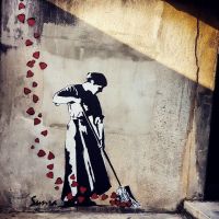 Street Art Sweeping Love