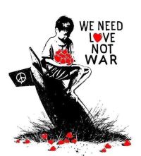 Street Art We Need Love Not War canvas print