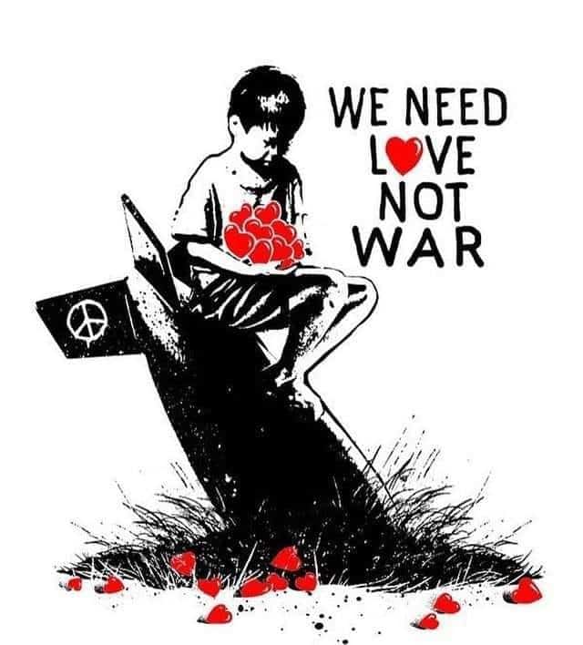 Tableaux sur toile, reproduction de Street Art We Need Love Not War