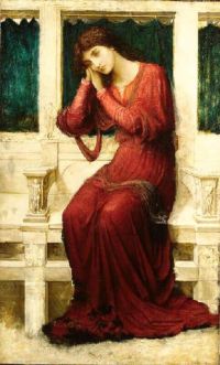 Strudwick John Melhuish When Sorrow Comes To Summerday Roses Bloom In Vain Ca. 1910