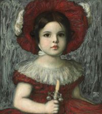 Stuck Franz Von The Artist S Daughter Mary In A Red Hat canvas print