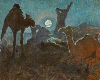 Styka Adam Camels At Dusk canvas print