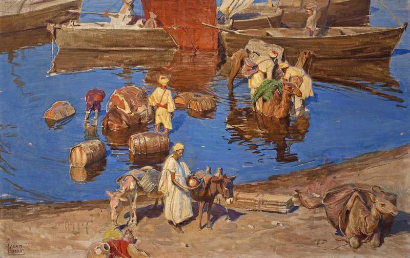 Styka Adam Debarasement De Marchandises Au Bord Du Nil canvas print