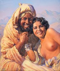 Styka Adam Happy Couple In The Desert canvas print