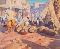 Styka Adam Le Marche De Marrakech 1922 canvas print