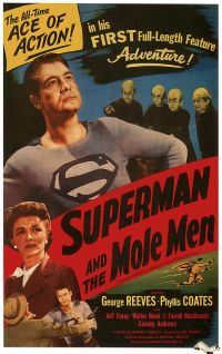 Poster del film Superman e gli uomini talpa 1951 stampa su tela